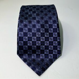 Kirkland Signature Navy Geometric Checkered Tie
